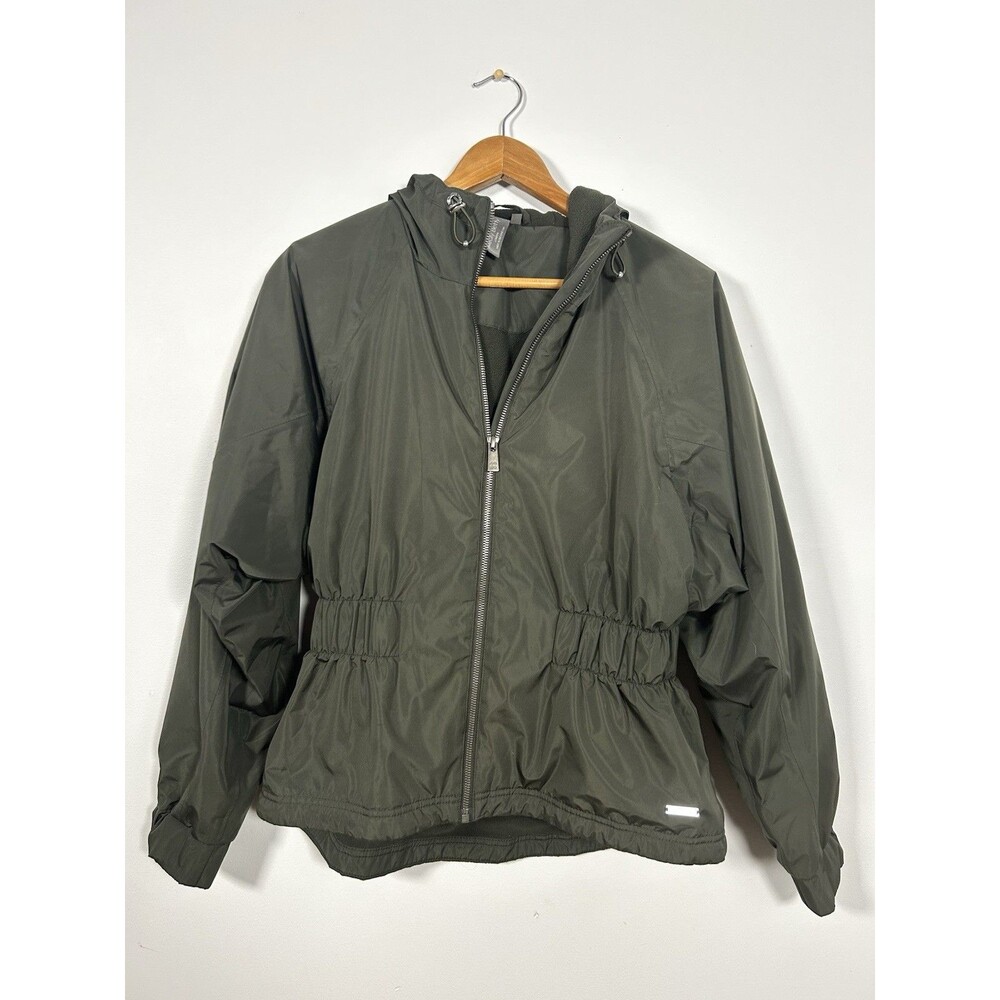 Sweaty Betty Storm Seeker Jacket Womens Small‎ Olive Green Hooded Fleece Zip